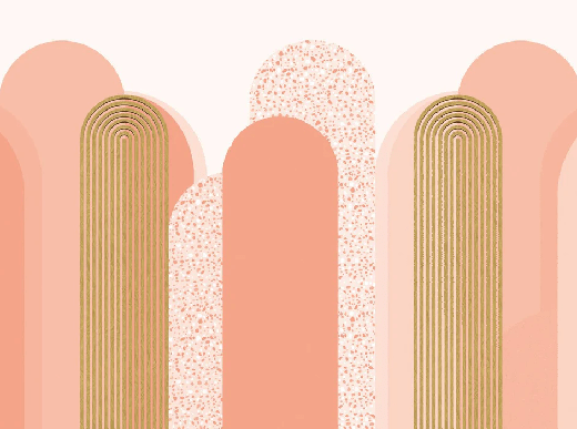 Art Deco graphic wallpaper with a pink trend