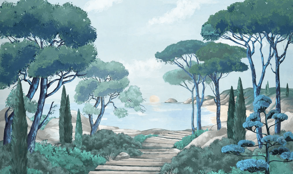 Papier peint balade dans les calanques - Muralconcept