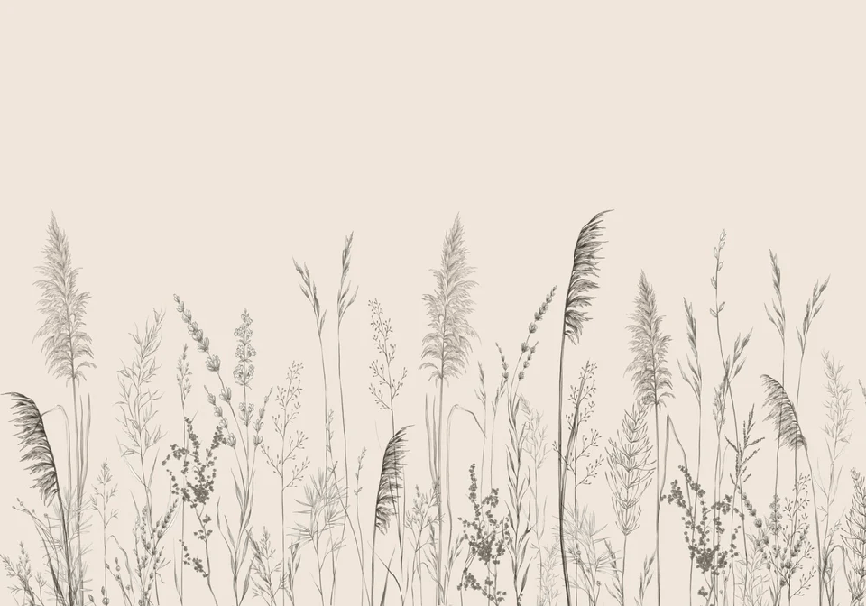 Wild meadow panoramic wallpaper