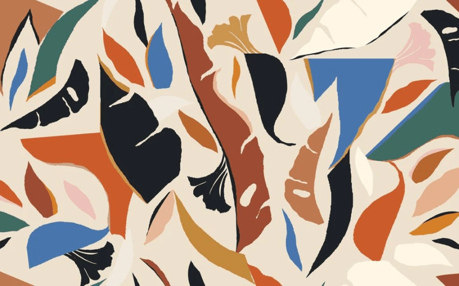 Contemporary plant wallpaper