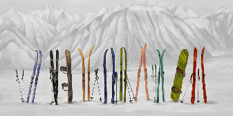 Papier peint ski à Courchevel, XXL, tendance