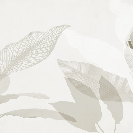 Papier peint feuillage moderne sépia