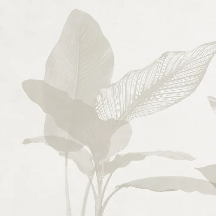 Papier peint feuillage moderne sépia