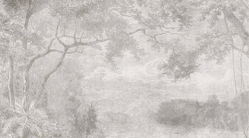 Panoramic wallpaper featuring a countryside landscape