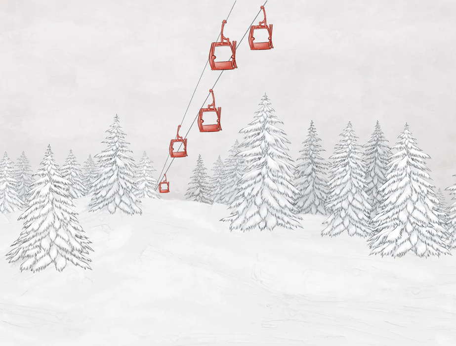 Red mountain cable car wallpaper