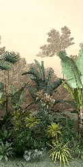 Jungle-themed wallpaper for bathrooms, Indonesian style