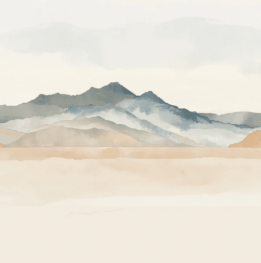 Papier peint panoramique montagne aquarelle pastel – Décor mural paysage apaisant - Muralconcept