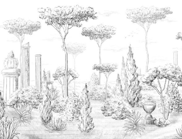 Roman pine forest style wallpaper