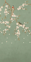 Green Zen Sakura Wallpaper