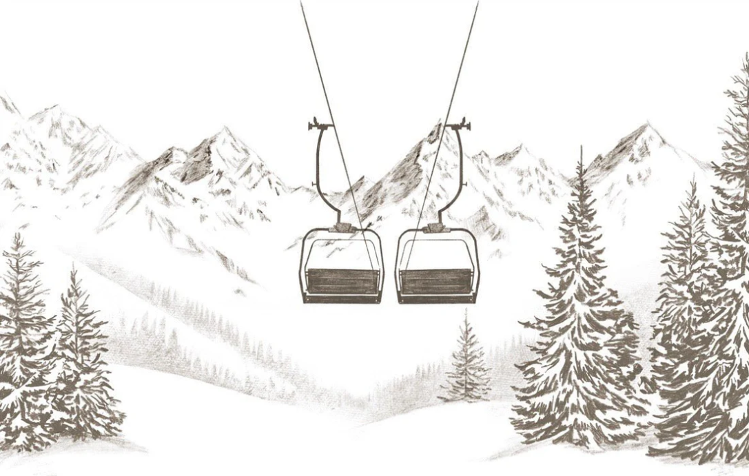 Papier peint immersion Alpine Sépia