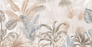 Terracotta jungle panoramic wallpaper