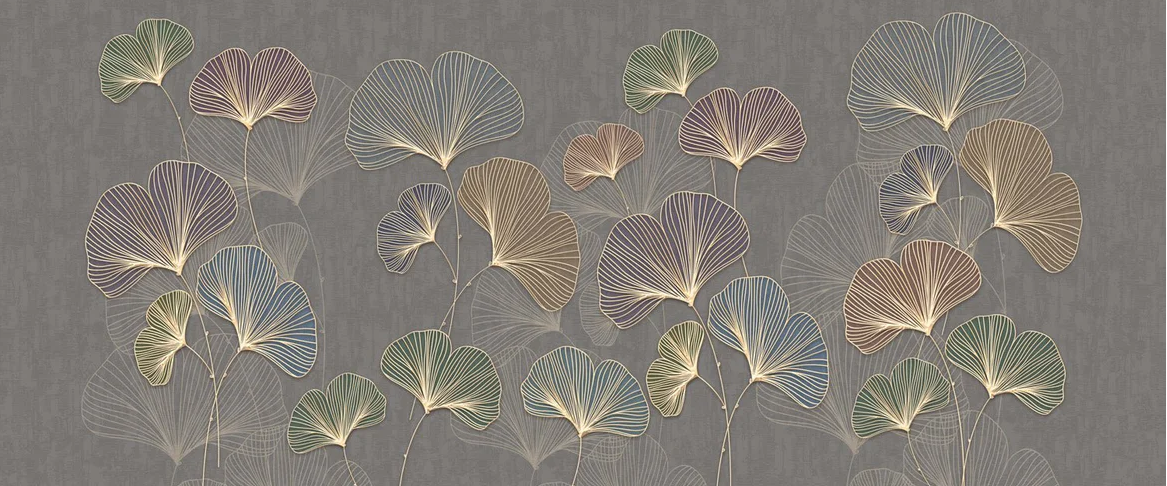 Papier peint panoramique ginkgo asie tendance