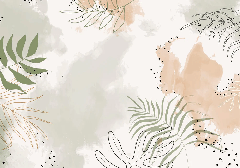 Panoramic watercolor plant wallpaper