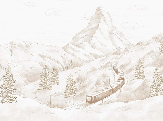 Sepia Matterhorn panoramic wallpaper