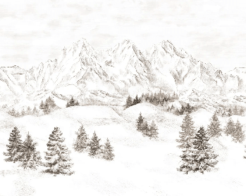 Papier peint montagne massif des Alpes - Muralconcept