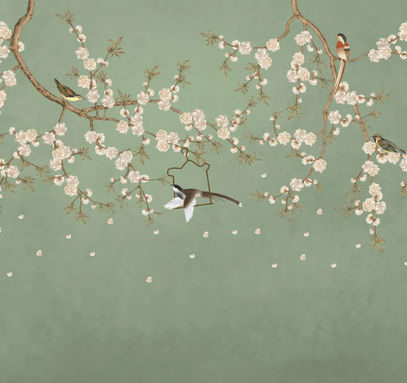 Green Zen Sakura Wallpaper