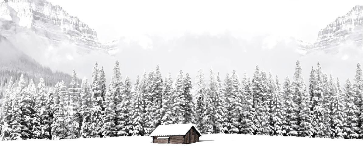 Panoramic mountain chalet wallpaper