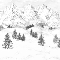 Papier peint montagne sommets de Chamonix, XXL, tendance