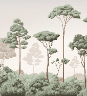 Papier peint brise légère pinède - Muralconcept