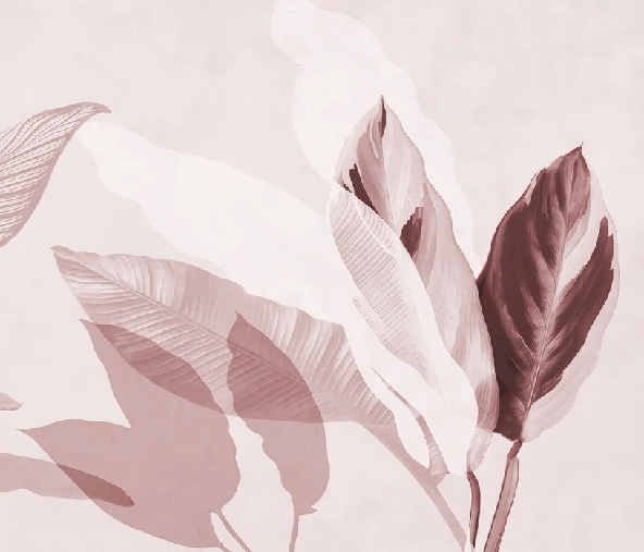 Papier peint feuillage moderne bordeau - Muralconcept