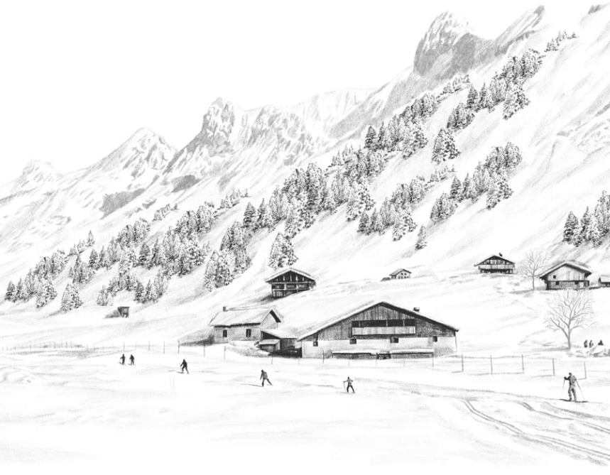 Clusaz cross-country skiing mountain wallpaper Confins