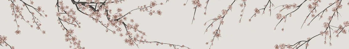 Sakura beige panoramic wallpaper
