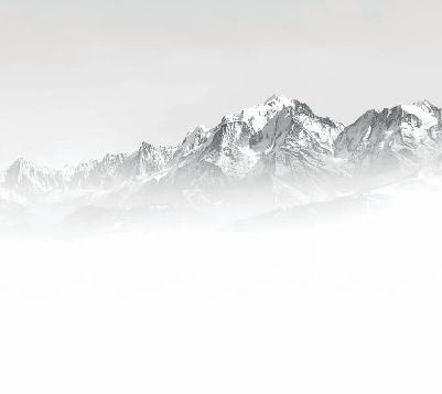 Papier peint Mont Blanc dans la brume noir et blanc, XXL, tendance