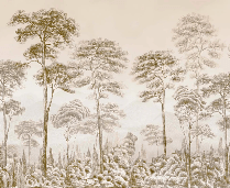 Sepia pine forest nature wallpaper