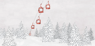 Red mountain cable car wallpaper