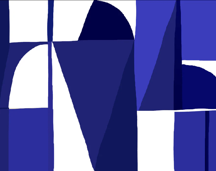 Memphis style blue wallpaper