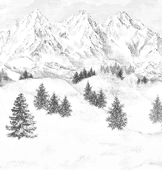 Papier peint montagne sommets de Chamonix - Muralconcept