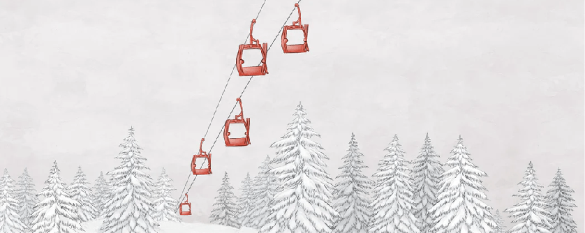 Red mountain cable car wallpaper