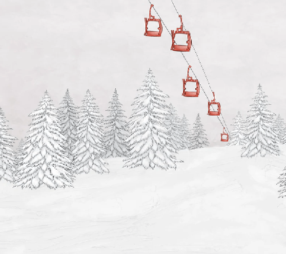 Red mountain cable car wallpaper