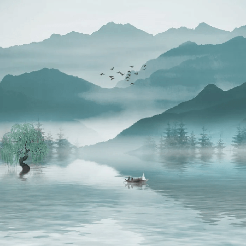 Wallpaper between mountains and lakes