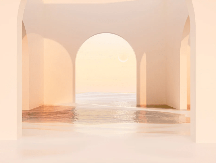 Panoramic sunset arch design wallpaper