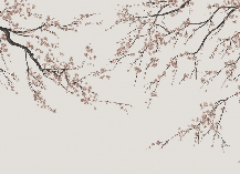 Sakura beige panoramic wallpaper