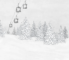 Black and white mountain cable car wallpaper