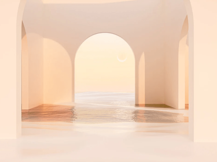 Panoramic sunset arch design wallpaper