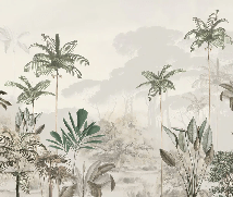 Green jungle eden panoramic wallpaper