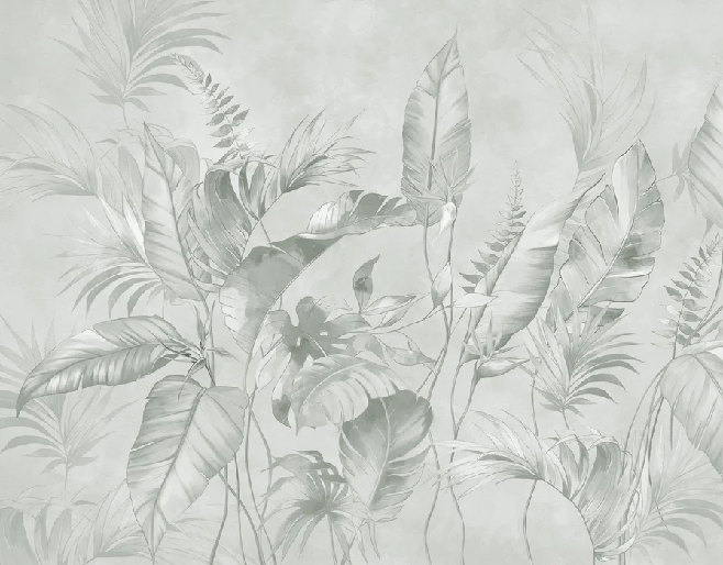 Elegant sage jungle wallpaper