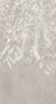 Modern beige plant design wallpaper