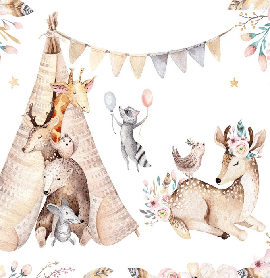 Papier peint panoramique chambre enfant craquant animaux