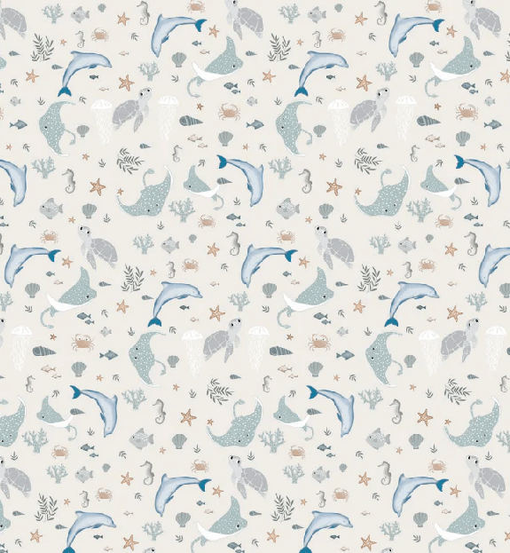 Children's wallpaper with an ocean theme