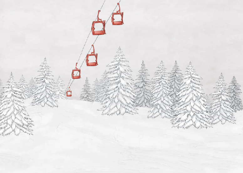 Red mountain cable car wallpaper