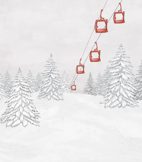 Red mountain cable car wallpaper