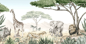 Savannah children's wallpaper in paint