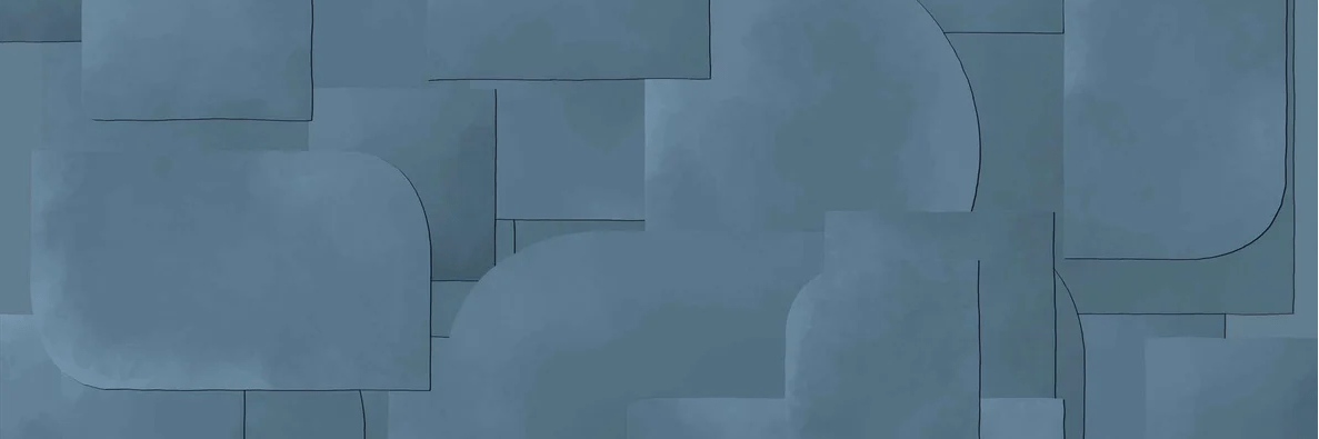 Blue cut panoramic wallpaper