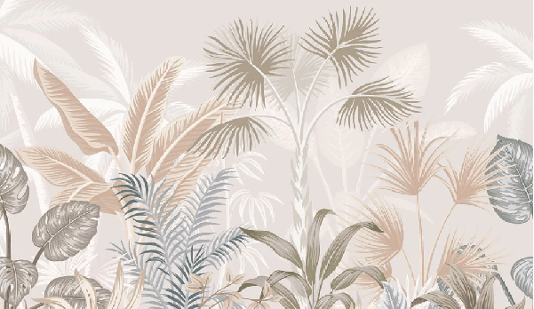 Terracotta jungle panoramic wallpaper