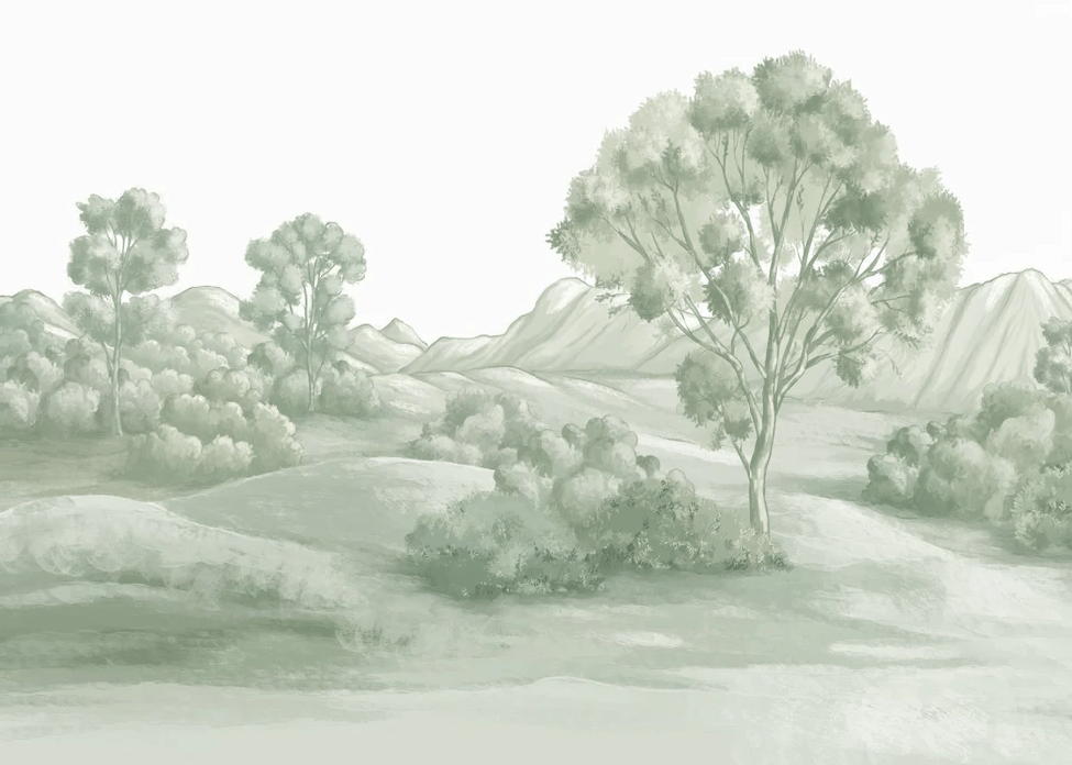 Poetic green landscape wallpaper