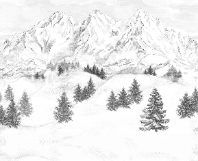 Papier peint montagne sommets de Chamonix - Muralconcept